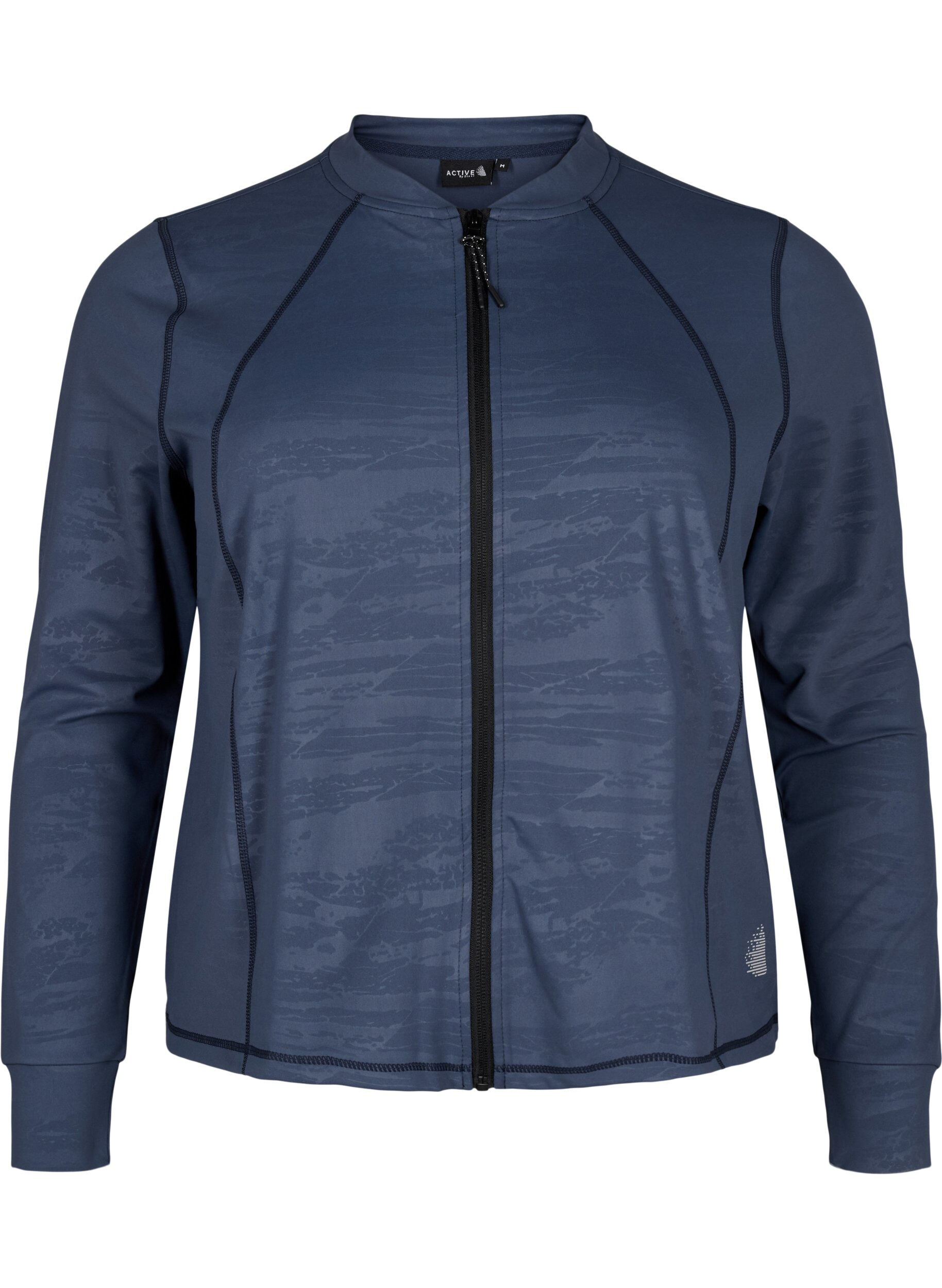 Zizzi Trainingsblouse met rits, Mood Indigo, Packshot image number 0