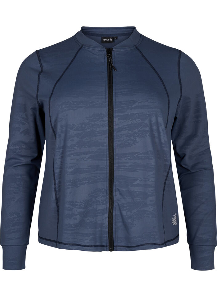 Trainingsblouse met rits, Mood Indigo, Packshot image number 0