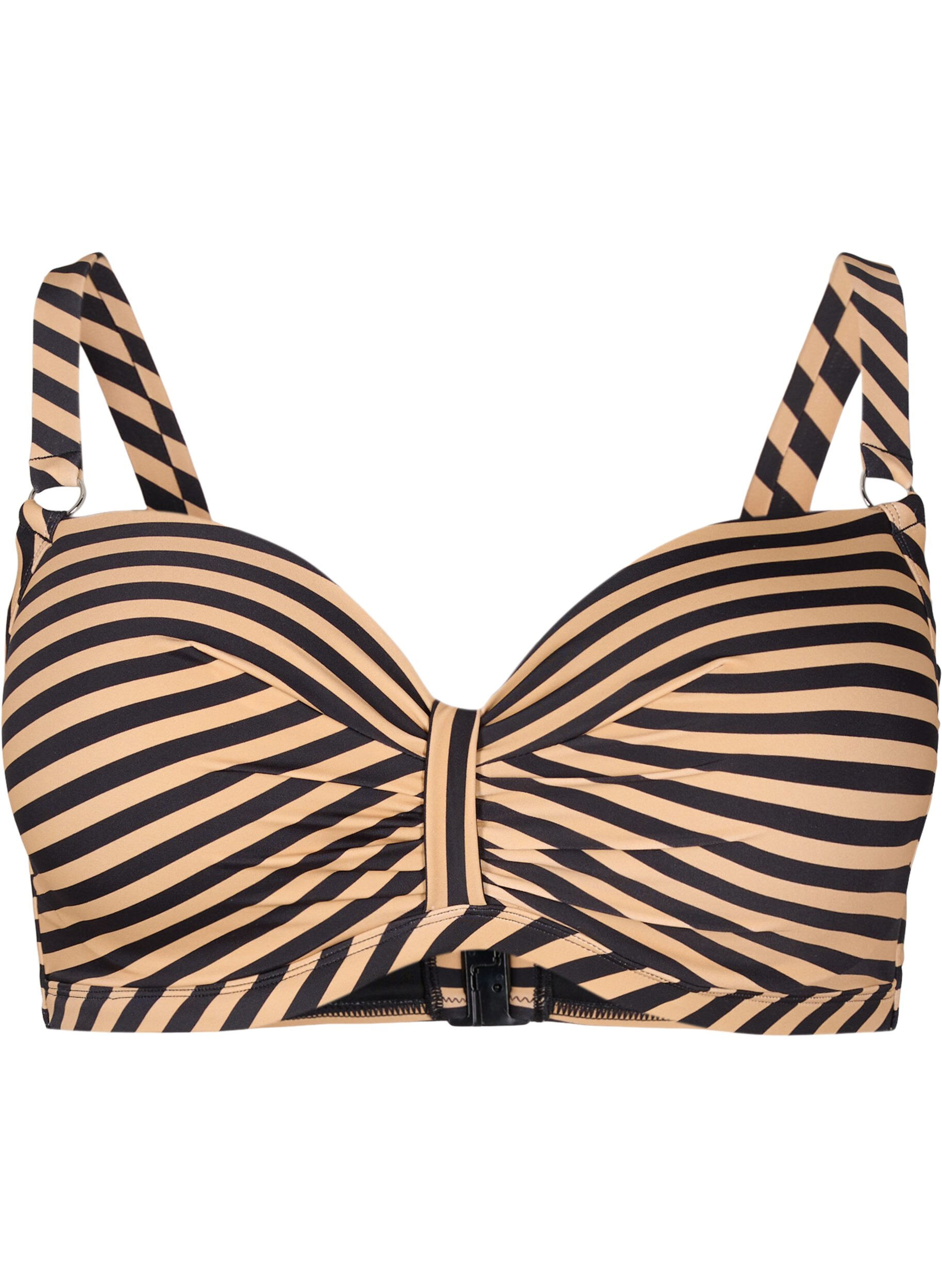 Zizzi Bikinitop met beugel en patroon, Bruin, Packshot image number 0