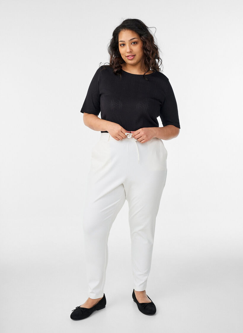 Cropped Maddison broek, Wit, Model image number 0