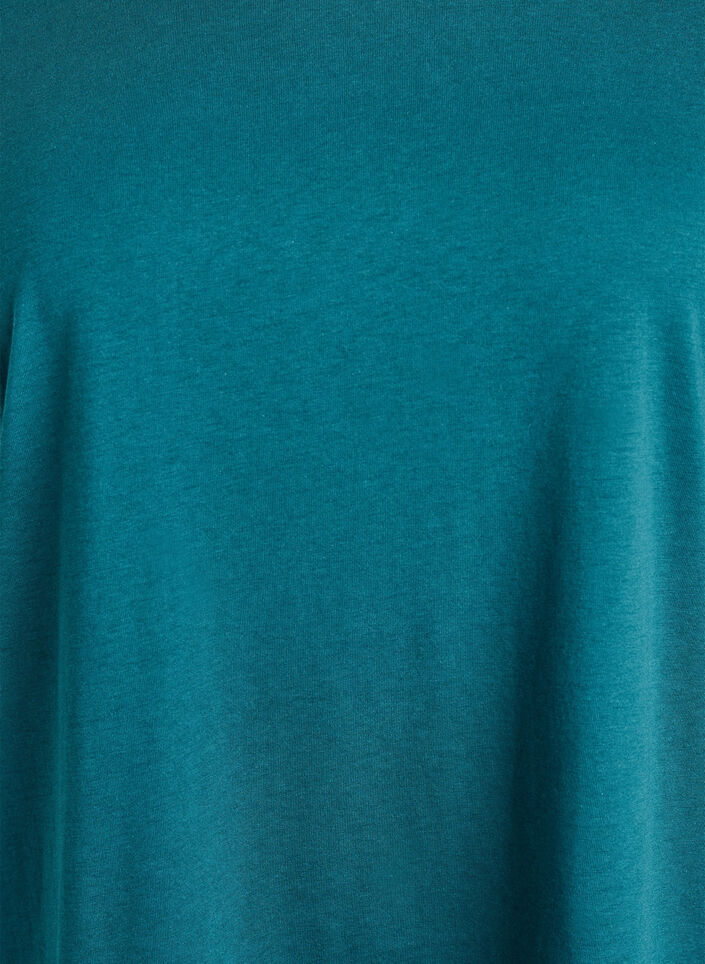 T-shirt met korte mouwen van katoenmix, Groen, Packshot image number 2