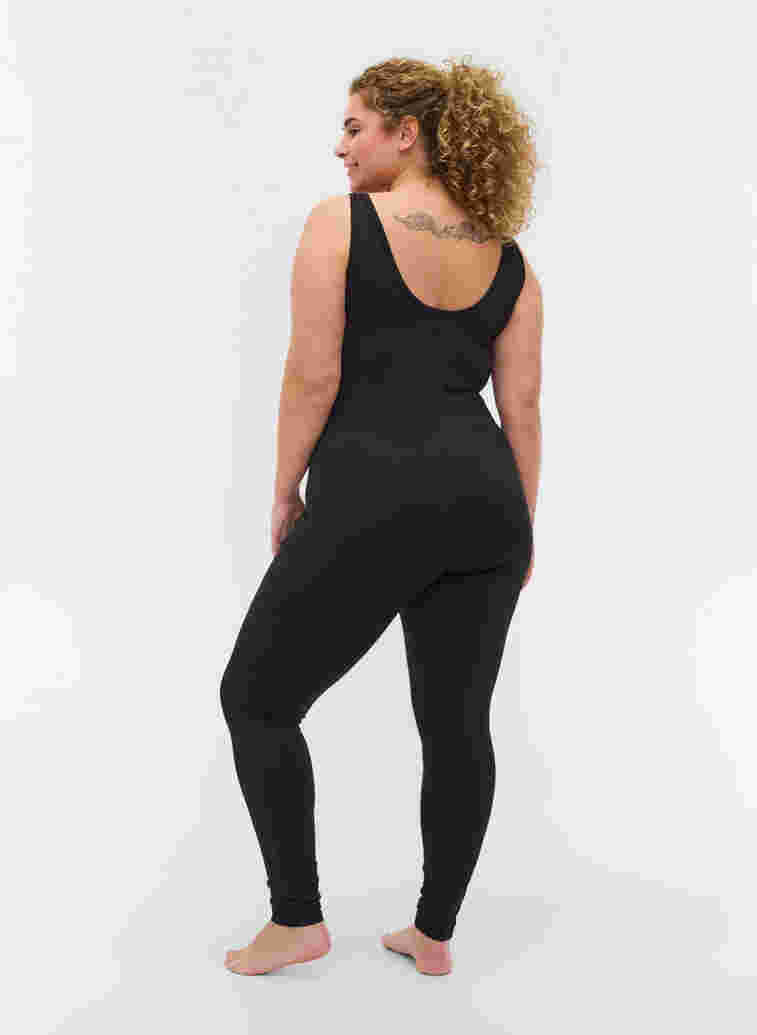 Aansluitende sport jumpsuit, Black, Model image number 1
