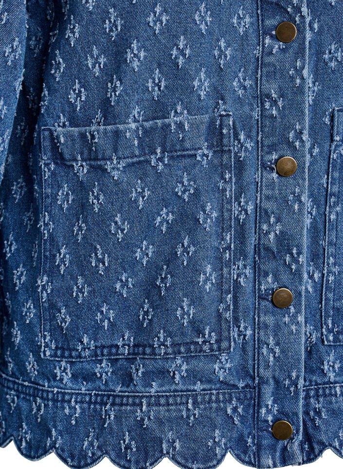 Denimjack met een versleten patroon, Blauw, Packshot image number 3