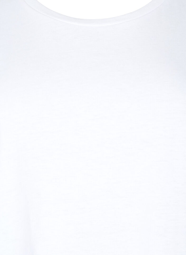 T-shirt met korte mouwen in een katoenmix, Wit, Packshot image number 2