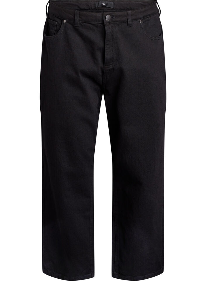 Losse jeans met gekorte lengte, Zwart, Packshot image number 0