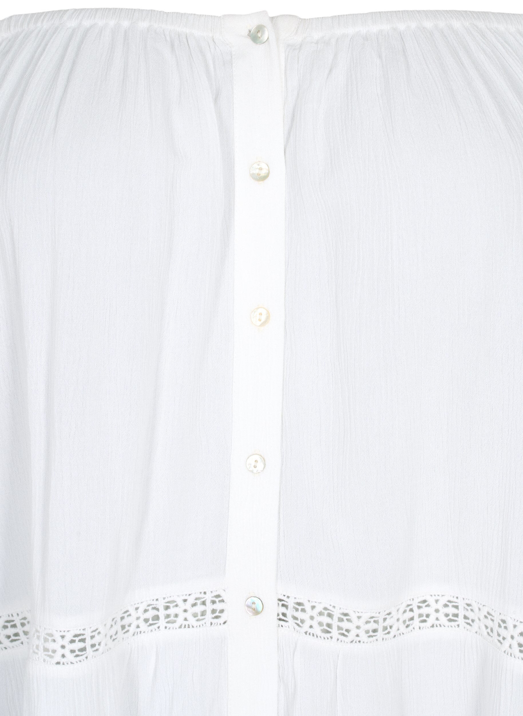 Zizzi Strandtuniek met off-shoulder, White, Packshot image number 2