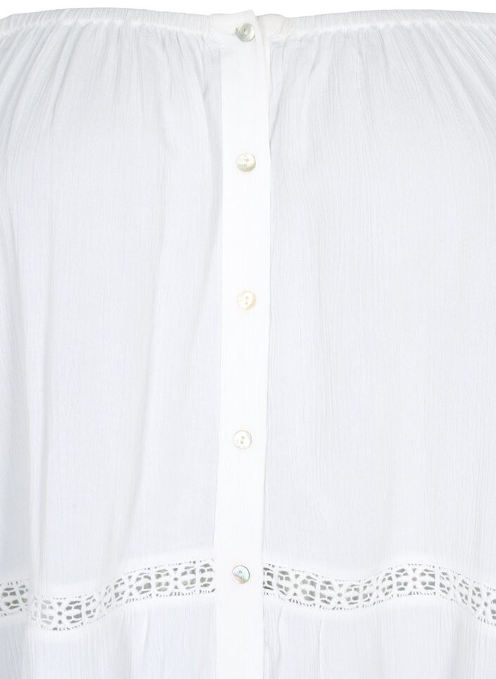 Strandtuniek met off-shoulder, White, Packshot image number 2