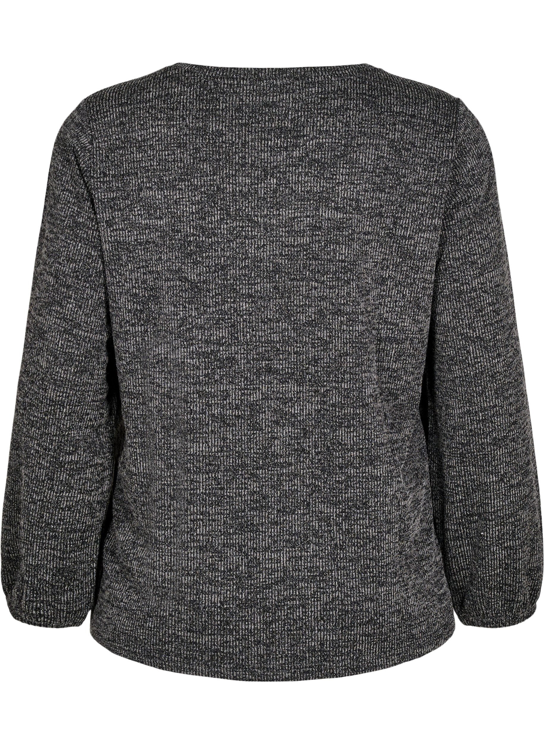 Zizzi FLASH - Jersey blouse met lange mouwen, Grijs, Packshot image number 1