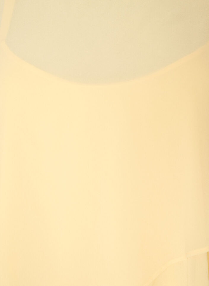 Maxi jurk met ruches en afneembare cape, Geel, Packshot image number 2