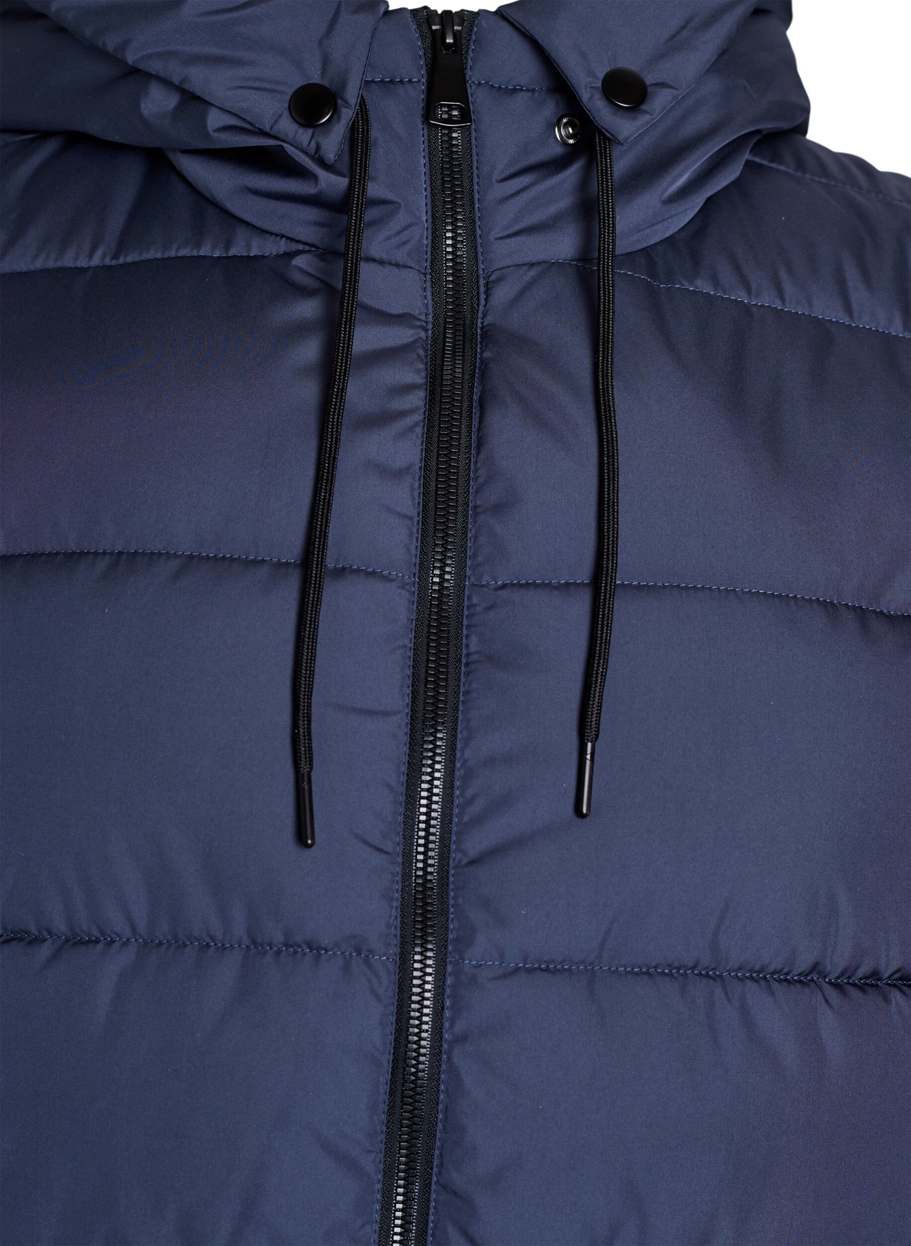 ZizziLange vest met capuchon en zakken, Blauw, Packshot image number 2