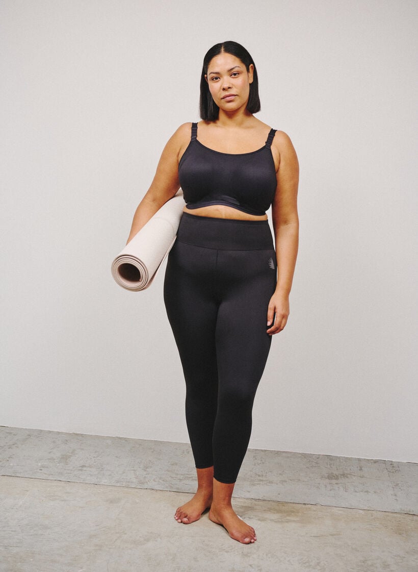 Trainingspanties met high waist en zak in de tailleband, Zwart, Image image number 0