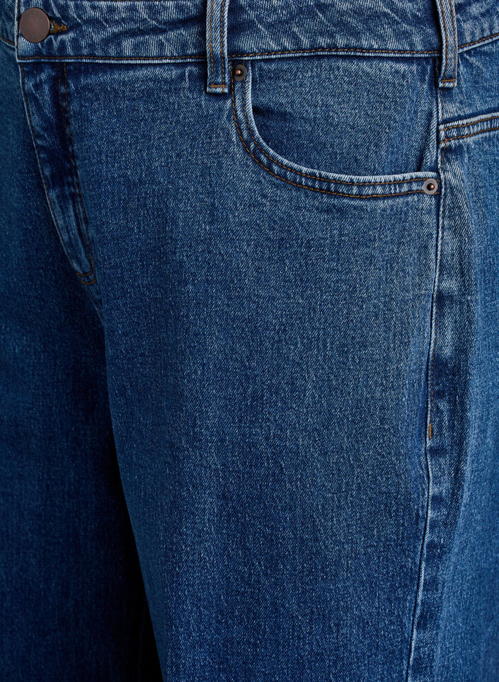 Wide-leg jeans met hoge taille, Blauw, Packshot image number 2