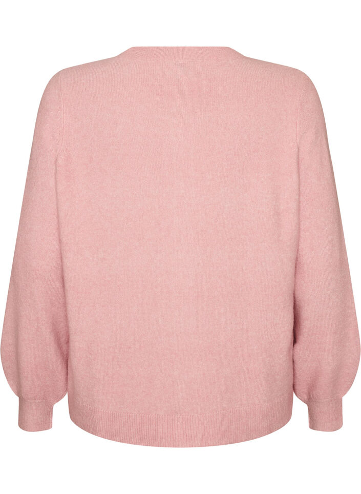 Cardigan in zacht breisel met goudkleurige knopen, Rood, Packshot image number 1