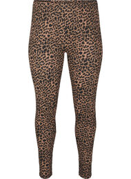 Viscose leggings met zebraprint, Zwart