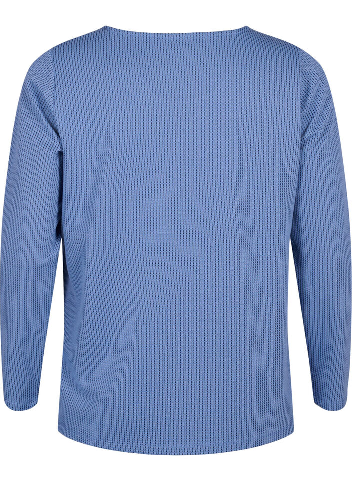 A-lijn blouse met textuur, Quiet Harbor, Packshot image number 1