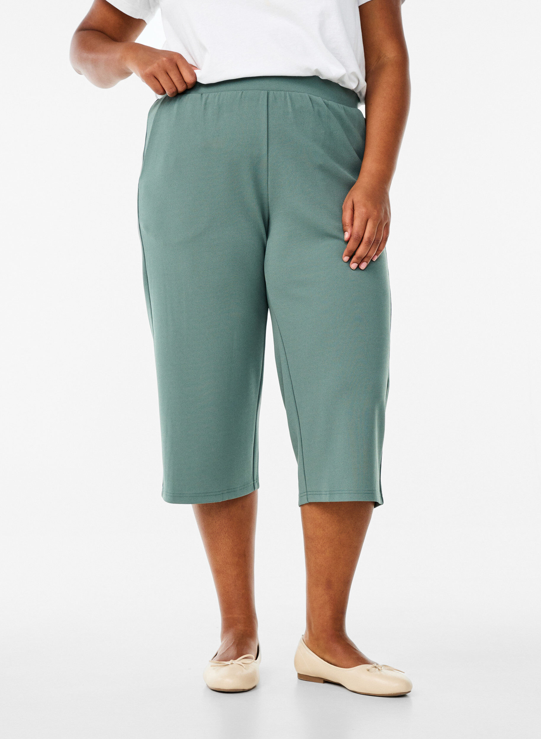 Zizzi Tuniek met 3/4 mouwen en een V-hals, Blauw, Model image number 3