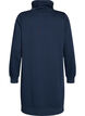 Kort sweatshirt jurk met hoge kraag en zakken, Blauw, Packshot image number 1