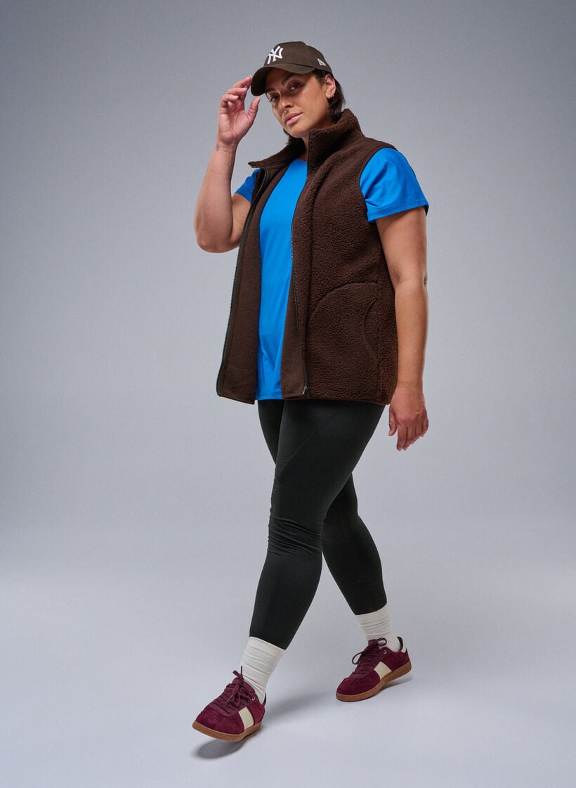 Sportlegging met fleecevoering, Zwart, Image image number 0