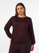 Blouse met verticale structuur en glitterdraad, Rood, Model image number 0