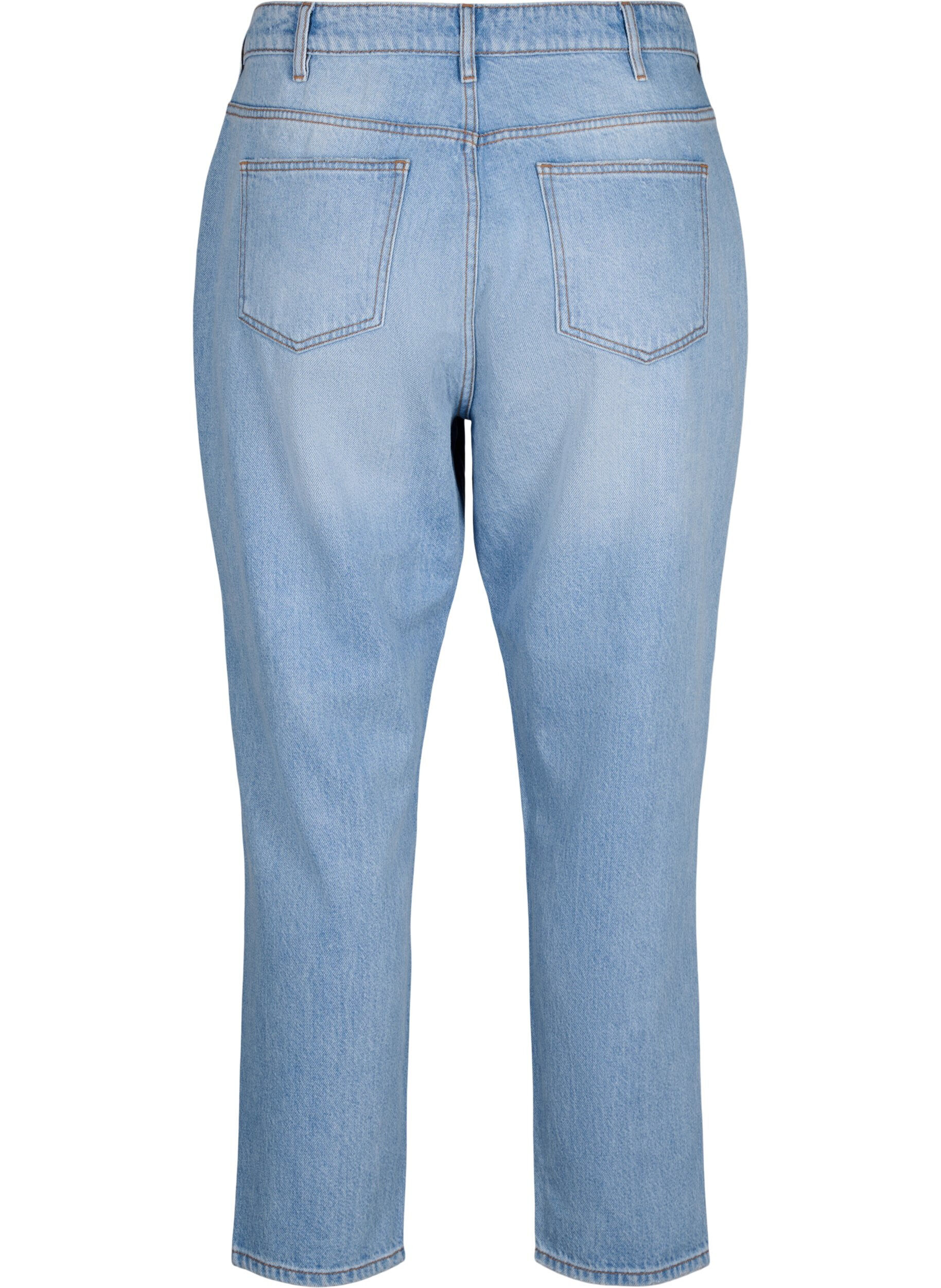 Zizzi Mille mom fit jeans met scheuren, Light Blue, Packshot image number 1