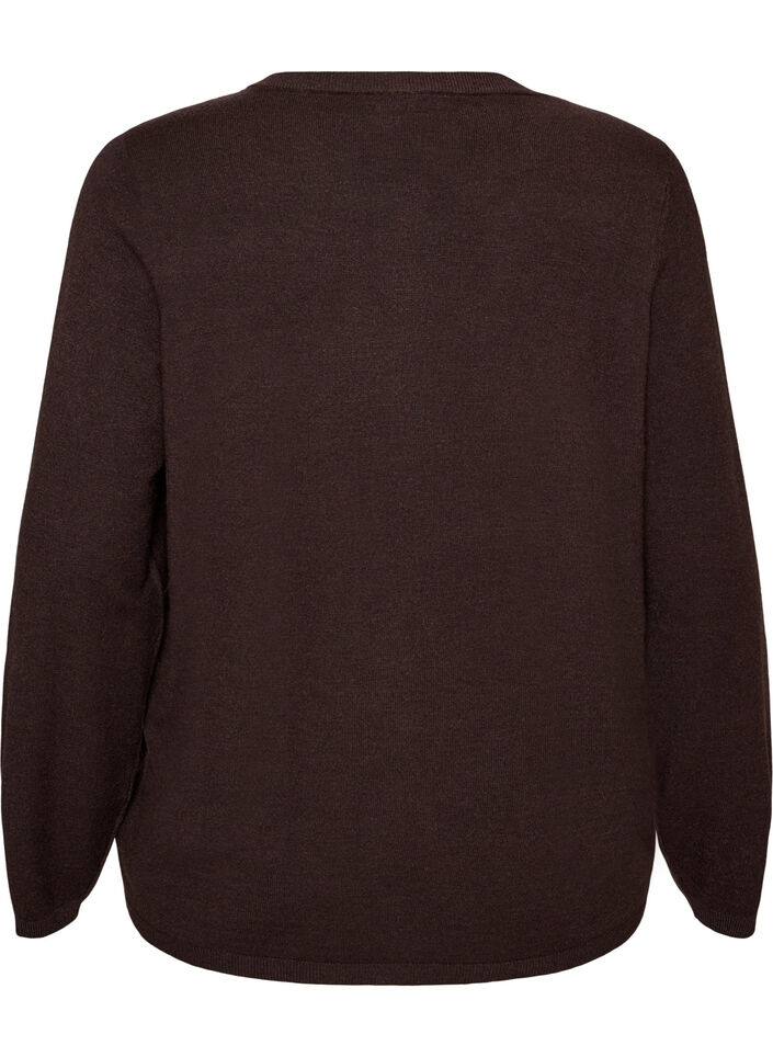 Cardigan met ronde knopen, Bruin, Packshot image number 1
