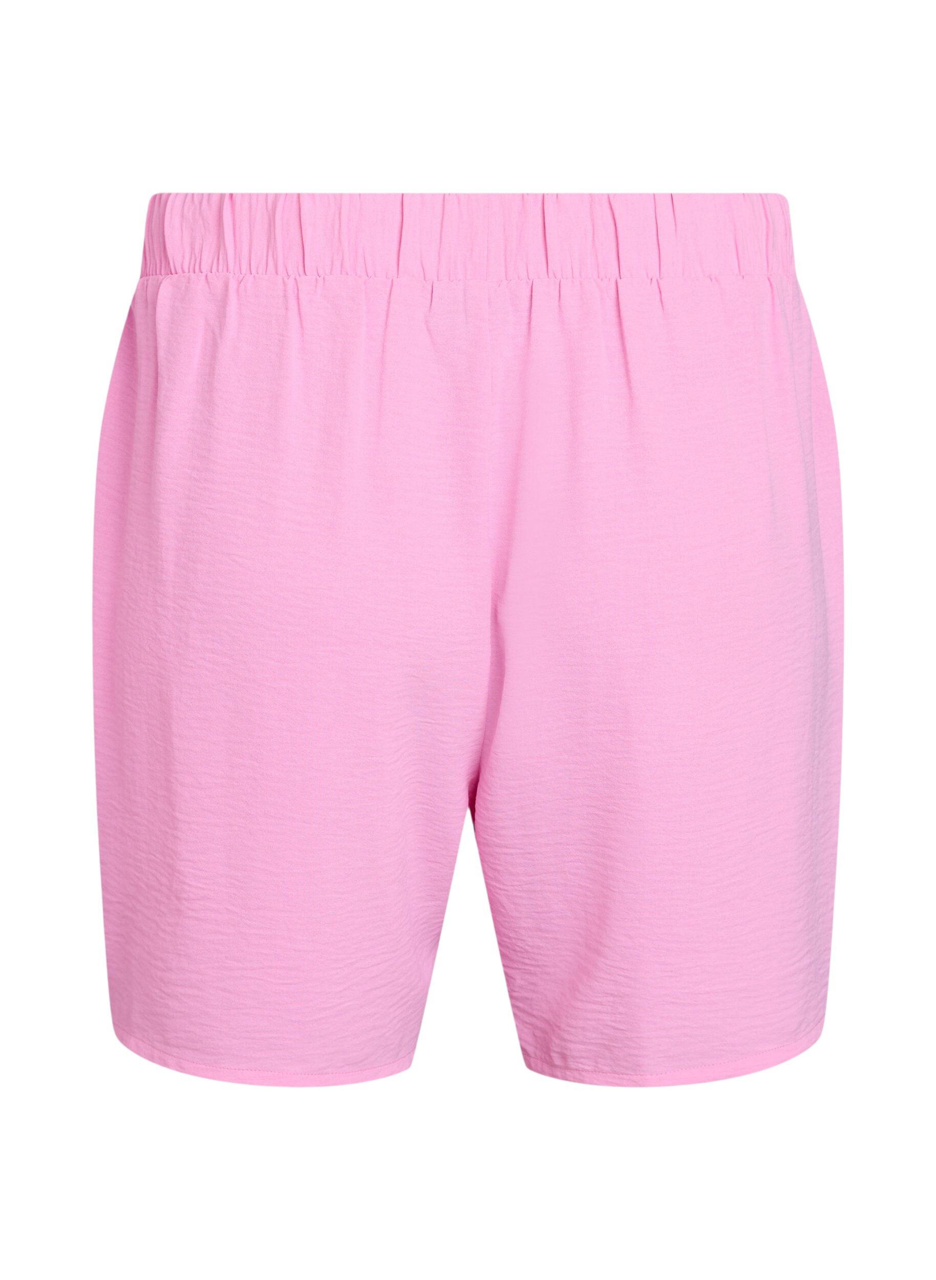 ZizziKorte broek met zakken en elastische tailleband, Roze, Packshot image number 1