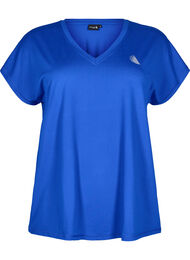 Losvallend sport T-shirt met V-hals, Blauw