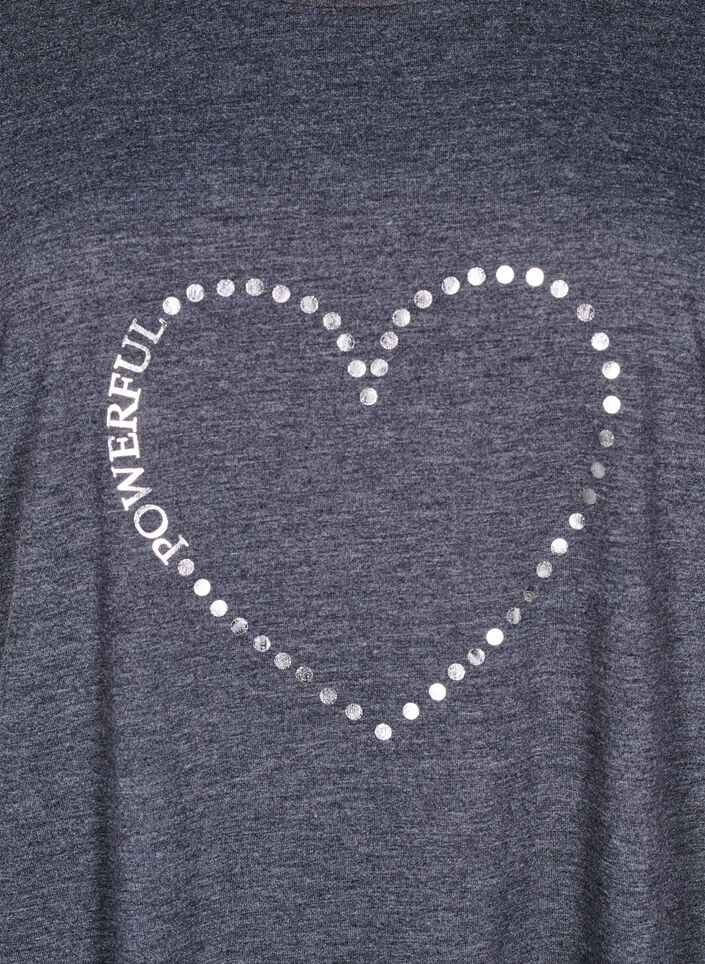 Nachtjapon met korte mouwen en tekstopdruk, , Packshot image number 2