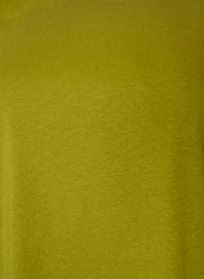Basic katoenen T-shirt met ronde hals, Groen, Packshot image number 2