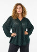 Blouse met lange mouwen met glitter en patroon, Groen, Model image number 0