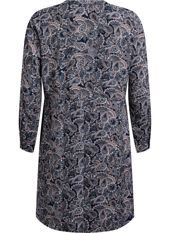 Knielange jurk met strikceintuur, Beige, Packshot image number 1