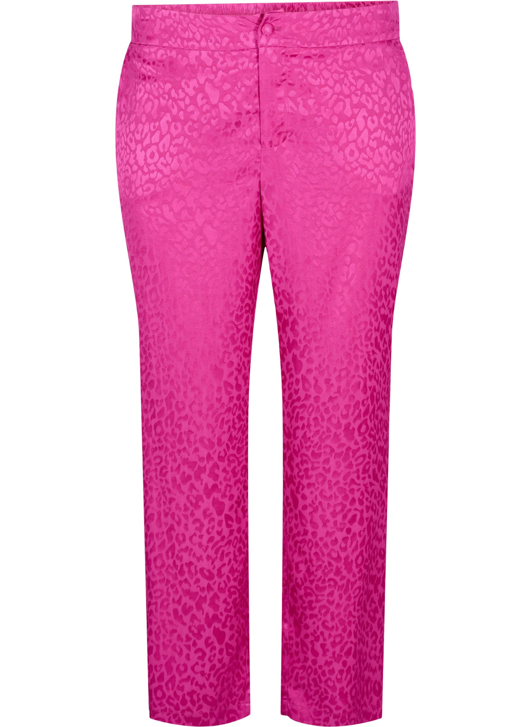 Zizzi Dubbelgestikte jacquard broek van viscose, Rose Violet, Packshot image number 0