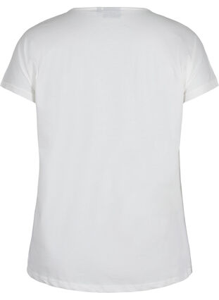 Katoenen t-shirt met korte mouwen en borduursel, Warm Off-white, Packshot image number 1
