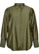 Viscose shirt met gouden knopen, Groen, Packshot image number 0