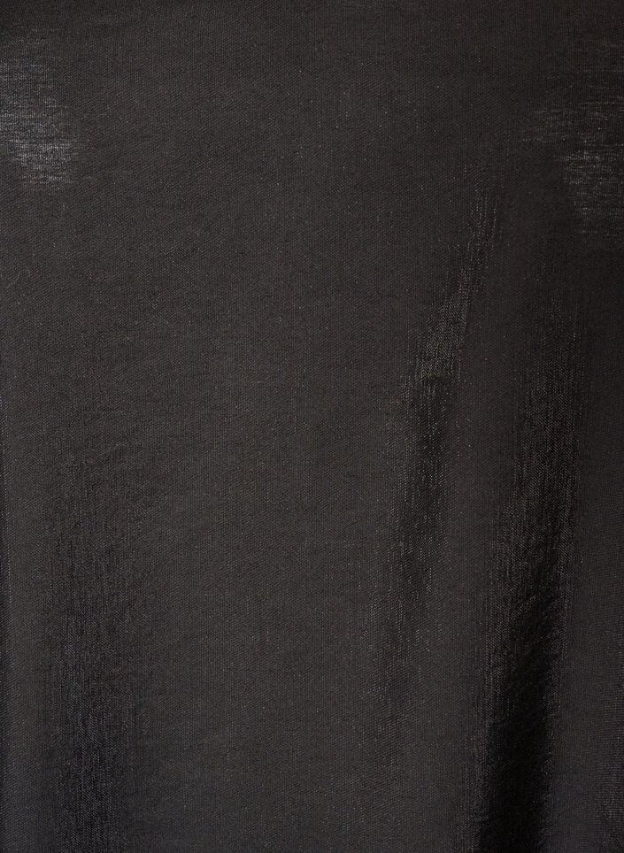 Glanzende tuniek met V-hals en 3/4 mouwen, Zwart, Packshot image number 2