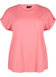 T-shirt met korte mouwen van katoenmix, Roze