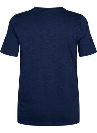 Basic t-shirt met korte mouwen en V-hals, Navy Blazer, Packshot image number 1