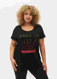 Trainingsshirt met print, Black w. Drop It, Model