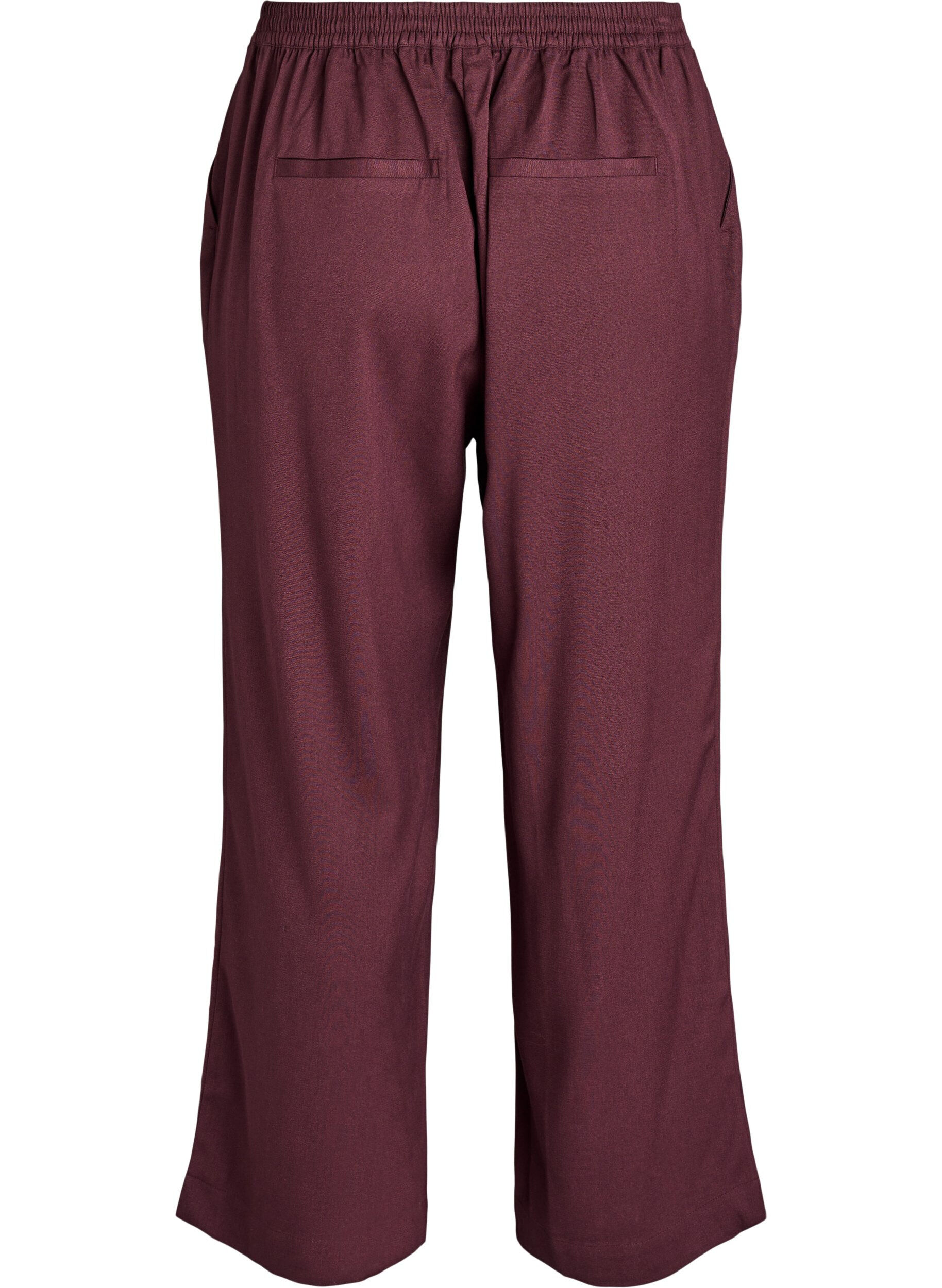 Zizzi Wijde broek met een hoge taille, Donker Bordeaux, Packshot image number 1