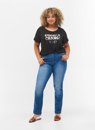 Katoenen t-shirt met korte mouwen, Black Change, Model image number 2