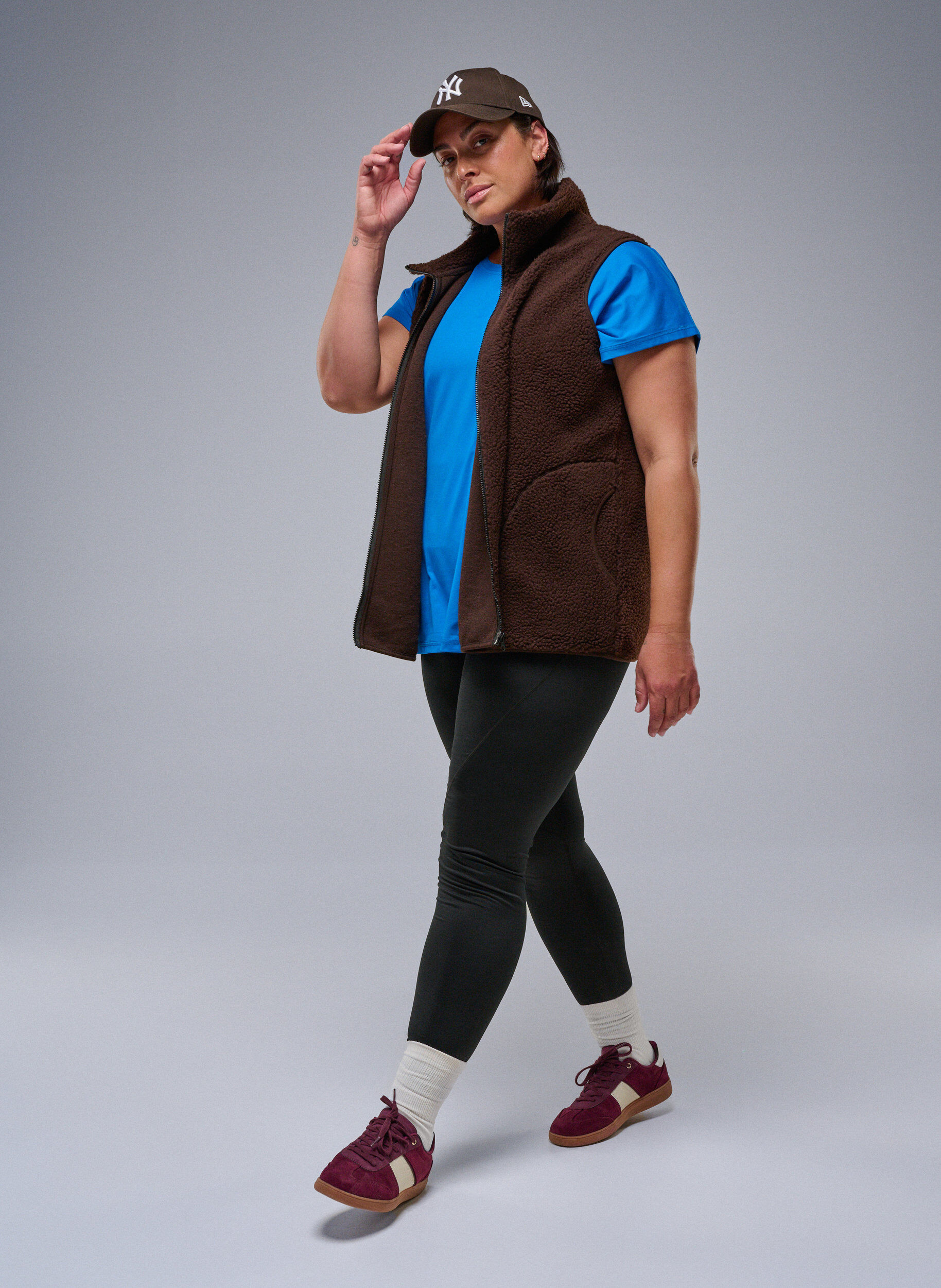 Zizzi Sportlegging met fleecevoering, Zwart, Image image number 0