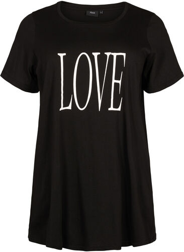 Oversized t-shirt met print, Black W. Love, Packshot image number 0