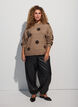Gebreide blouse met een stippenpatroon, Bruin, Model image number 1