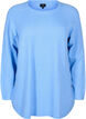 Lange gebreide blouse met knoopdetail aan de zijkant, Della R. Blue Mel., Packshot image number 0