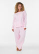 Organisch katoenen pyjamabroek met oogjesborduurwerk, Roze, Model image number 0