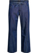Wide leg jeans met strikceintuur en hoge taille, Blauw, Packshot image number 0