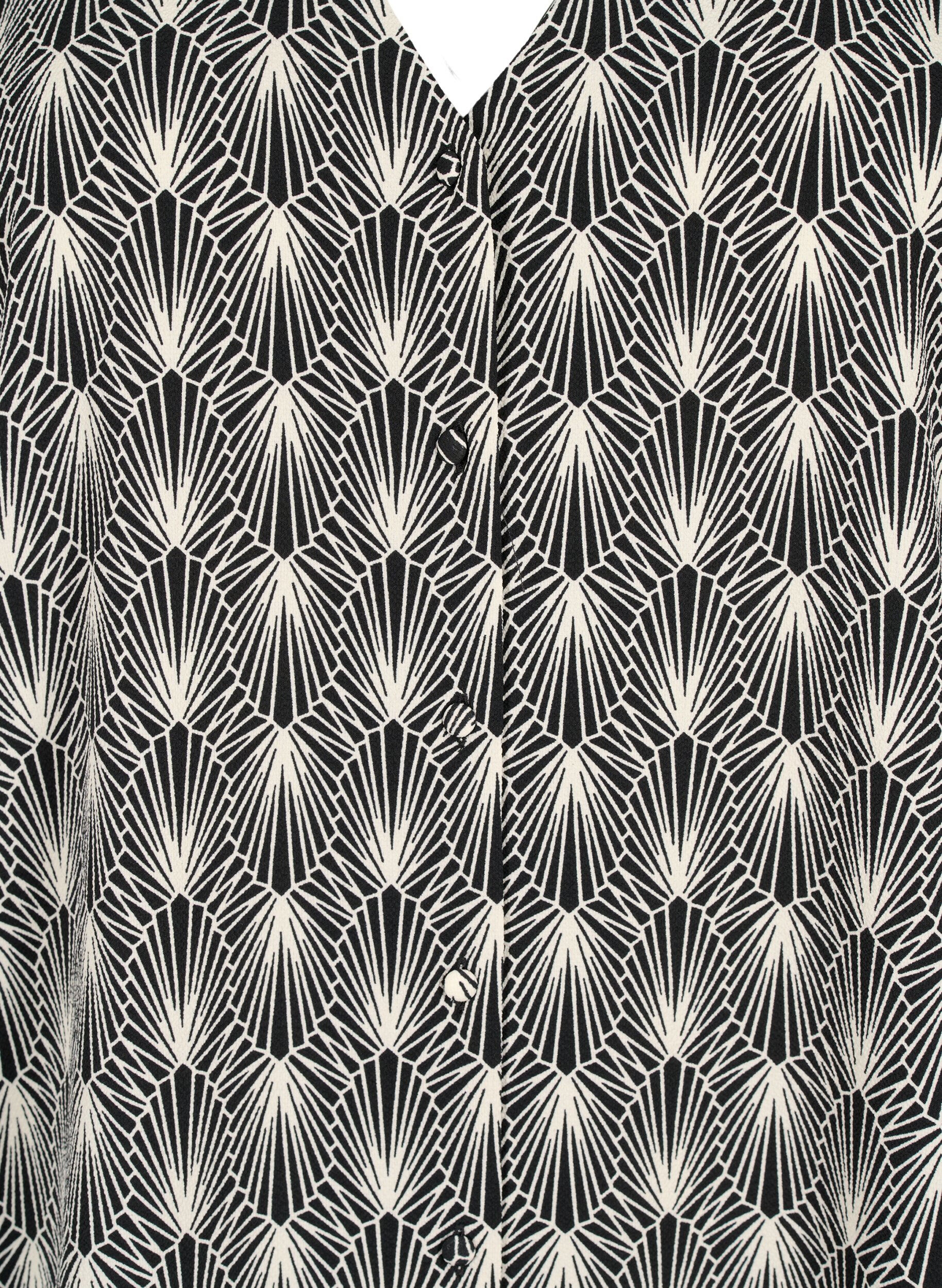 Zizzi Shirtblouse met V-hals en print, Birch Graphic AOP, Packshot image number 2