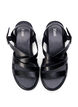 Leren zomersandalen met een brede pasvorm, Black, Packshot image number 2