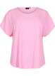 Blouse met korte mouwen en een ronde halslijn, Roze, Packshot image number 0