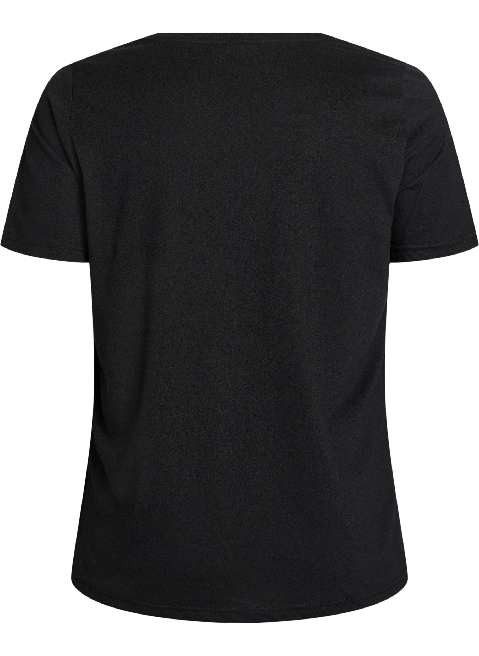ZizziT-shirt met print, Zwart, Packshot image number 1